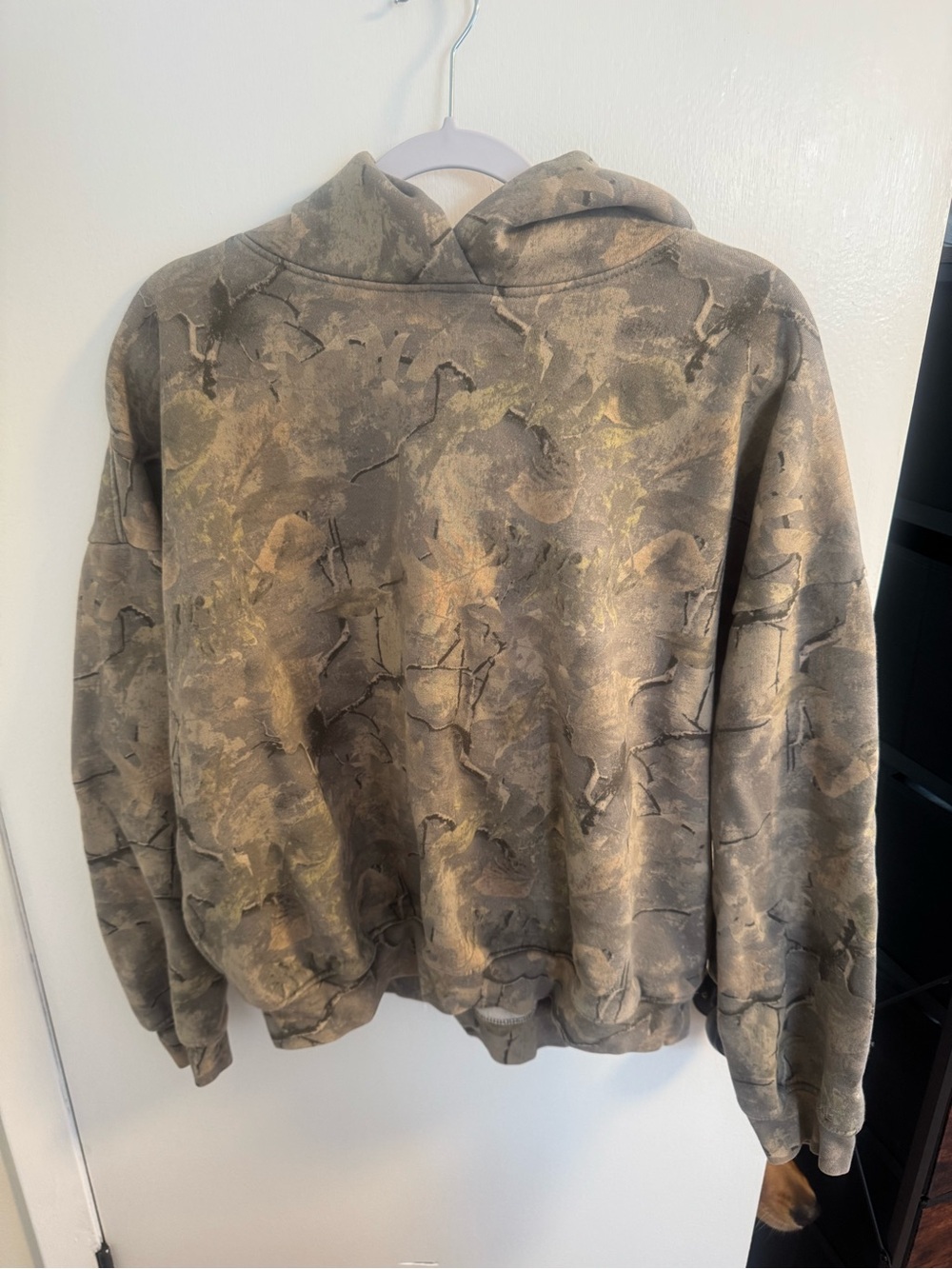 Garage Olive Green Camouflage Hooded Sweatshirt